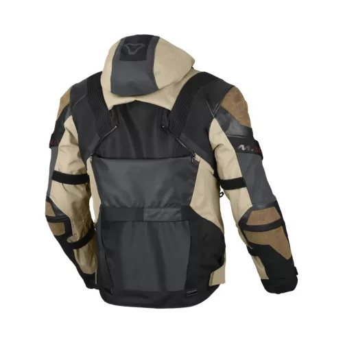 Geacă textil impermeabilă touring/adventure Macna Tryton Night Eye™ taupe/negru