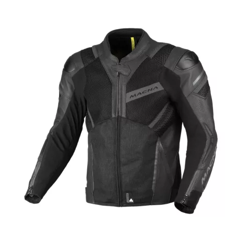 Geacă de vară piele/textil Macna Galvic negru