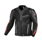 Geacă de vară piele/textil Macna Galvic negru/roșu