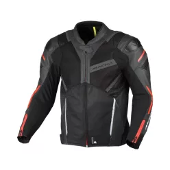Geacă de vară piele/textil Macna Galvic negru/roșu