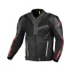 Geacă de vară piele/textil Macna Galvic negru/roșu