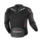 Geacă de vară piele/textil Macna Galvic negru/roșu