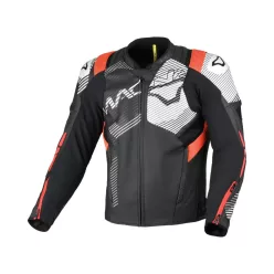 Geacă de piele sport Macna Ignite negru/roșu/alb