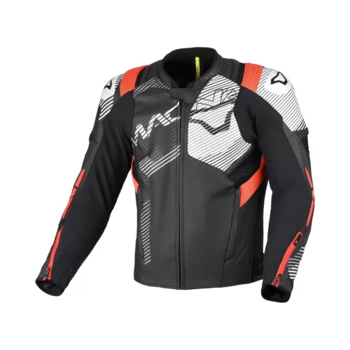Geacă de piele sport Macna Ignite negru/roșu/alb