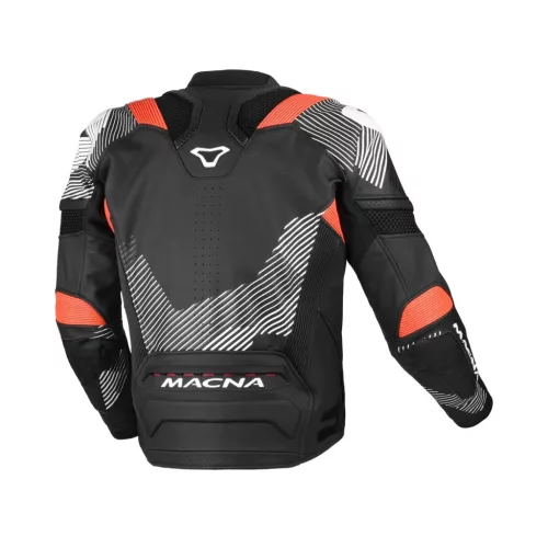 Geacă de piele sport Macna Ignite negru/roșu/alb