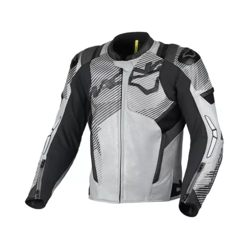 Geacă de piele sport Macna Ignite gri/negru