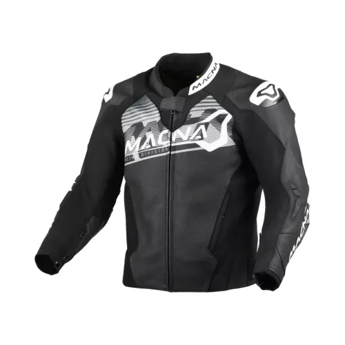 Geacă de piele sport Macna Blitz negru/alb
