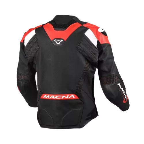 Geacă de piele sport Macna Blitz negru/roșu