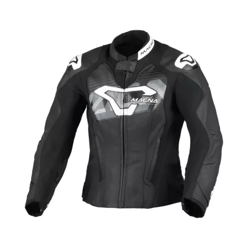 Geacă de piele sport damă Macna Blitz negru/alb