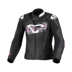 Geacă de piele sport damă Macna Blitz negru/roz
