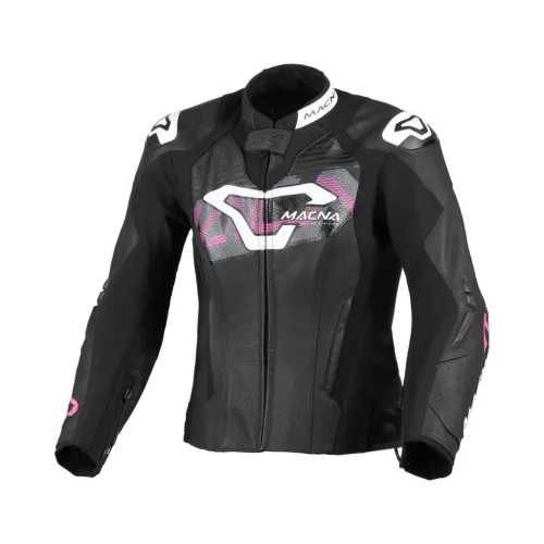 Geacă de piele sport damă Macna Blitz negru/roz