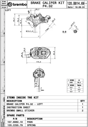Etrier frână Brembo 120B81469
