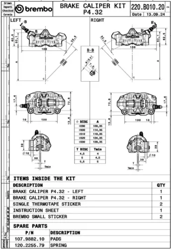 Etrier frână Brembo GP4 220B01020