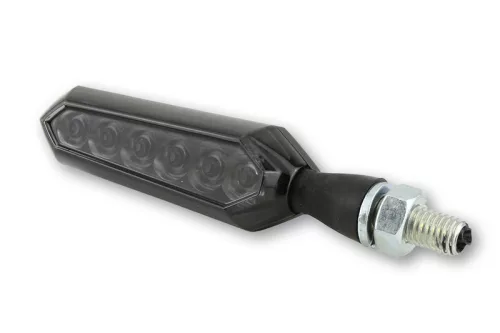 Semnalizator Highsider Sora LED secvențial, corp negru, dispersor fumuriu, față și spate (pereche)