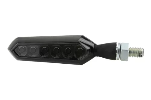 Semnalizator Highsider Sora LED secvențial, corp negru, dispersor fumuriu, față și spate (pereche)