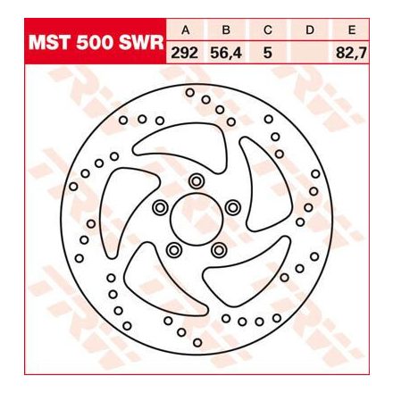 Trw Frnt Brk Disc Xl/Bt Swpt Rght Mst500Swr