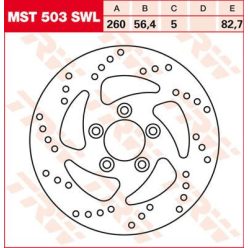 Trw Rear Brake Disc Xl Swept Left Mst503Swl