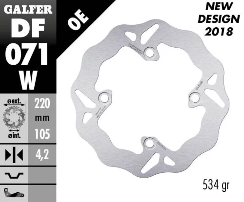 Disc frână Galfer wave DF071W