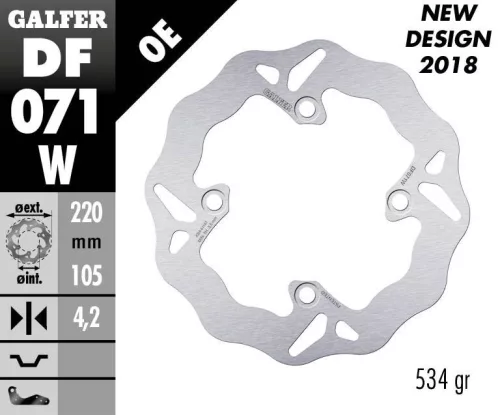 Disc frână Galfer wave DF071W