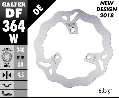 Disc frână Galfer wave DF364W