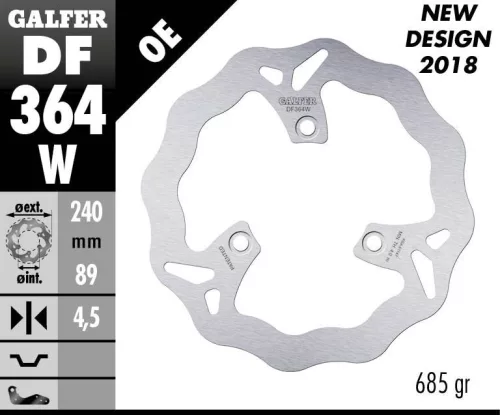 Disc frână Galfer wave DF364W