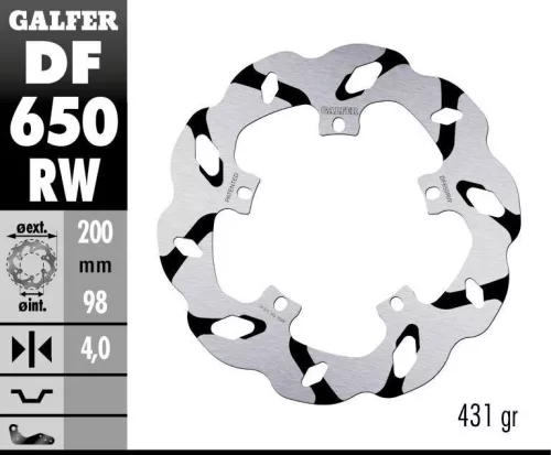 Disc frână Galfer wave DF650RW