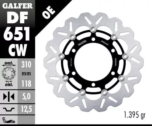 Disc frână Galfer flotant DF651CW