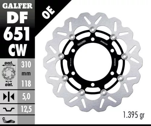 Disc frână Galfer flotant DF651CW