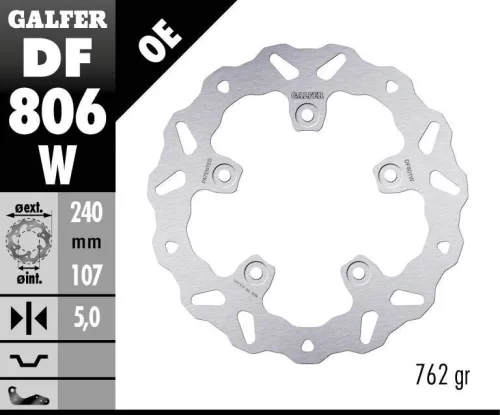 Disc frână Galfer wave DF806W