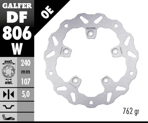 Disc frână Galfer wave DF806W
