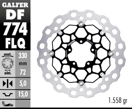 Disc frână Galfer flotant DF774FLQ