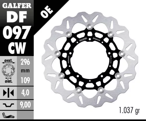 Disc frână Galfer flotant DF097CW