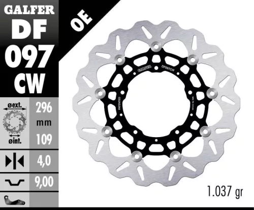 Disc frână Galfer flotant DF097CW