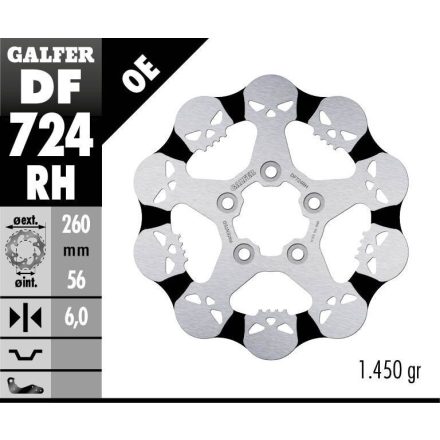 Galfer Disc Frana Fixed Skull Df724Rh