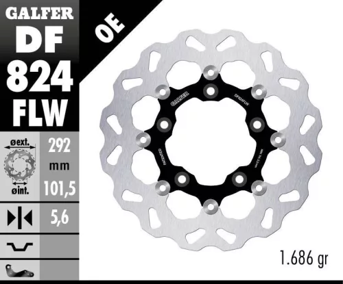 Disc frână Galfer flotant DF824FLW