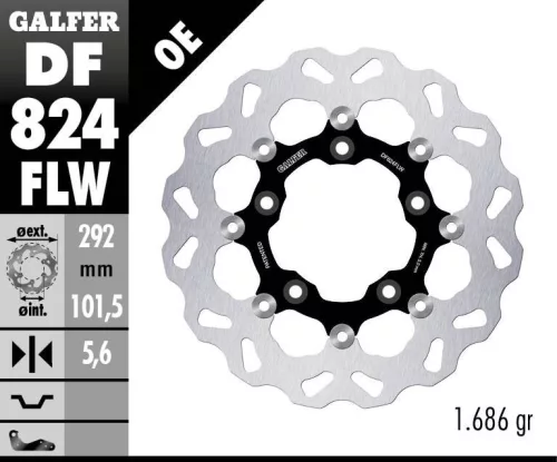 Disc frână Galfer flotant DF824FLW
