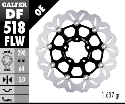 Disc frână Galfer flotant DF518FLW
