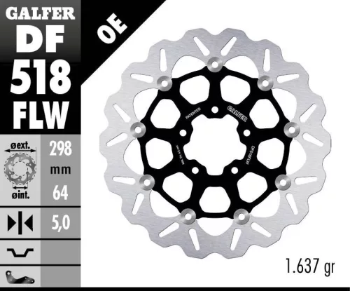 Disc frână Galfer flotant DF518FLW