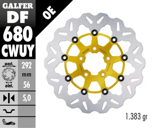 Disc frână Galfer flotant DF680CWUY