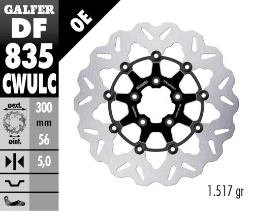 Disc frână Galfer flotant DF835CWULC