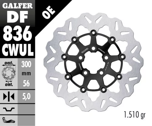 Disc frână Galfer flotant DF836CWUL