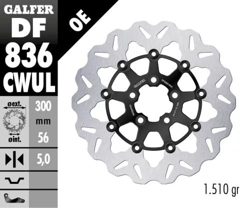Disc frână Galfer flotant DF836CWUL