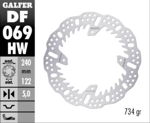 Disc frână Galfer fix spate DF069HW