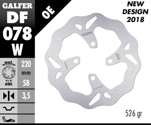 Disc frână Galfer wave DF078W
