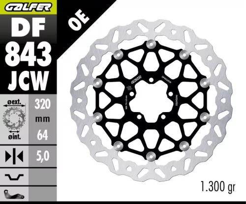 Disc frână Galfer flotant DF843JCW