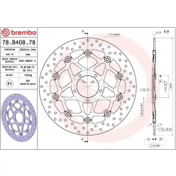 Disc frână Brembo flotant față 78B40878
