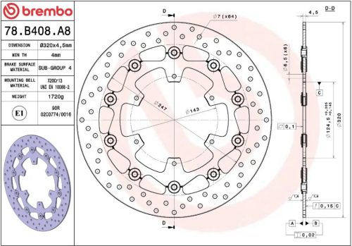 Disc frână Brembo flotant față 78B408A8
