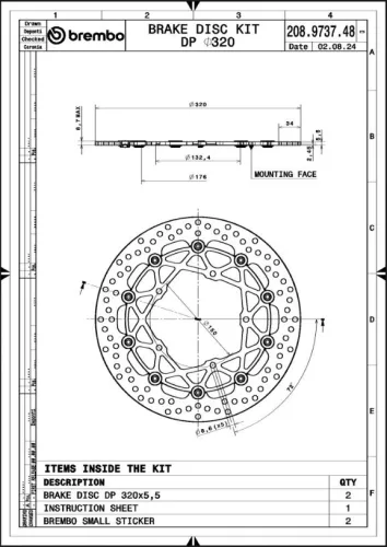 Disc frână Brembo 208973748