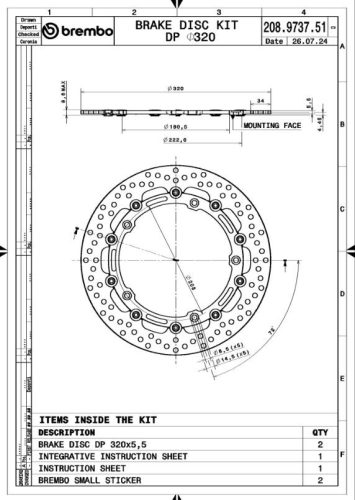 Disc frână Brembo 208973751