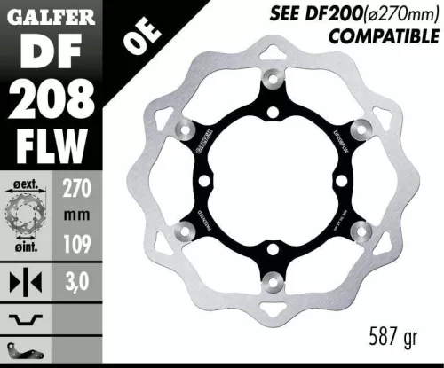 Disc frână Galfer flotant off-road DF208FLW